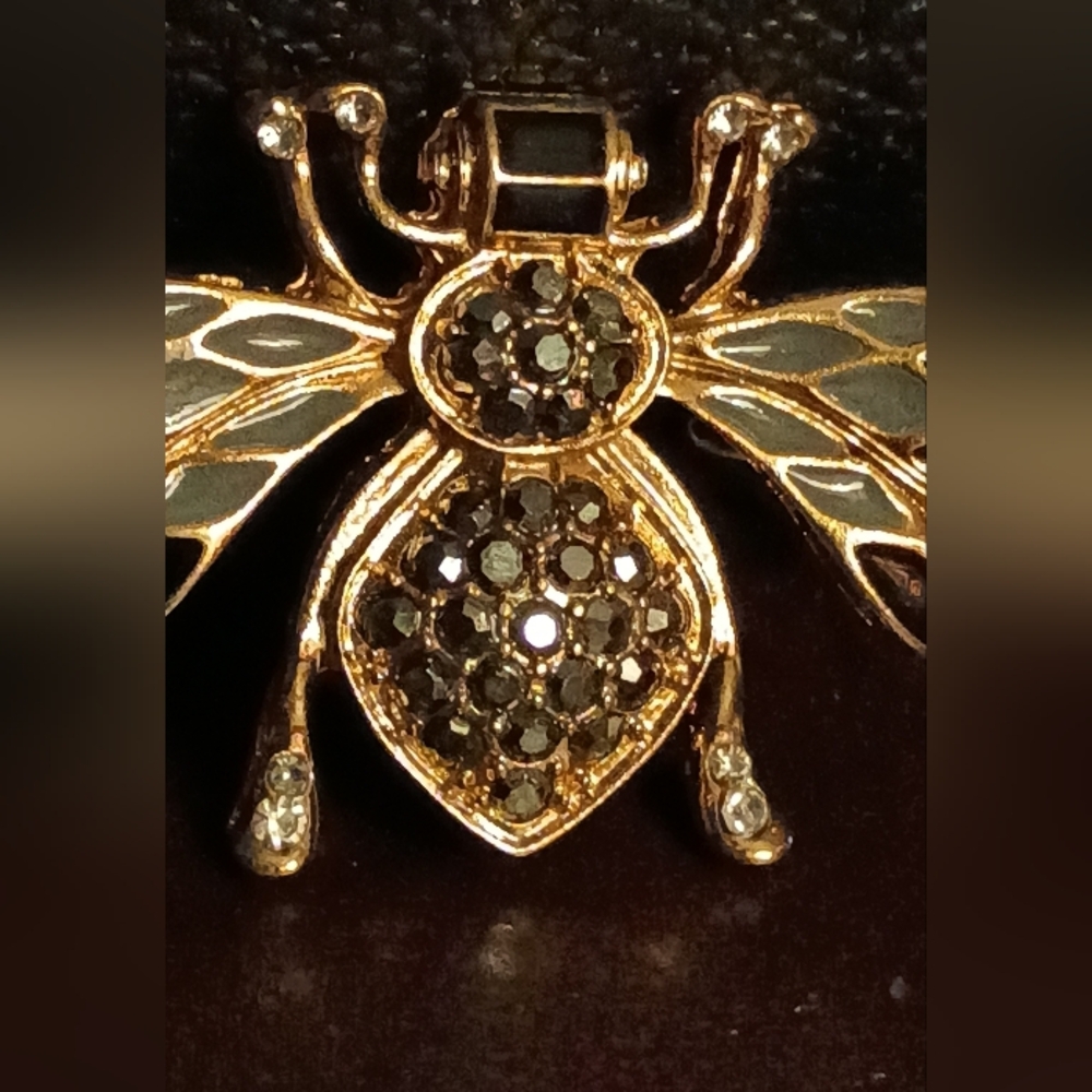 Chic Gold and Black Insect Brooch